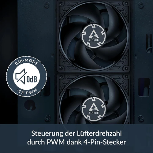 Imagen 2 del producto ARCTIC P9 PWM PST Ventilador negro de 92 mm con divisor de cable - Optimizado para presión estática -200-3000 RPM - Refrigeración silenciosa y eficiente