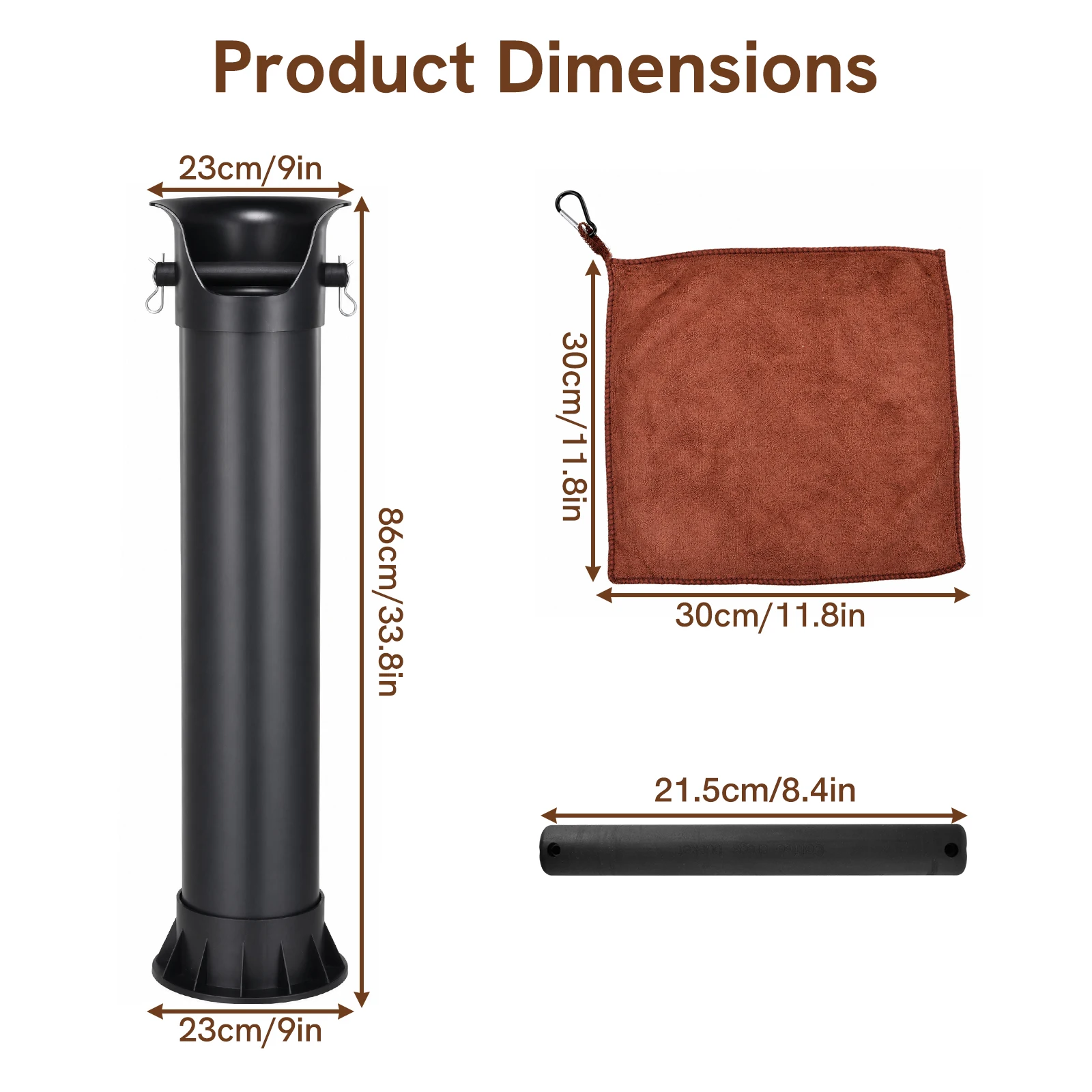 18L Coffee Puck Knock Box Floor Standing, Large Collection Dump Bin with Towel and Garbage Bags for Commercial and Home Use