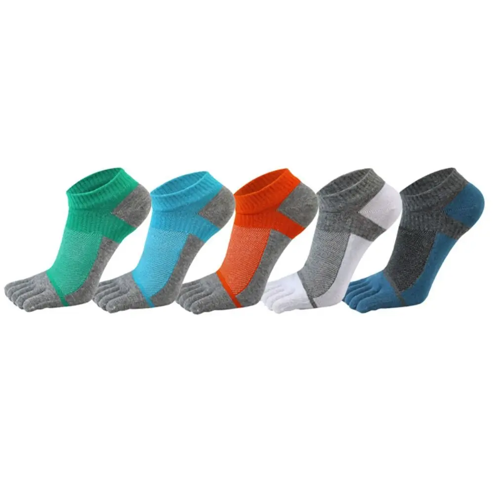 

Colorful Pure Cotton Anti Friction Comfortable Sports No Show Ankle Socks Ankle Socks Men's Socks Five Finger Socks