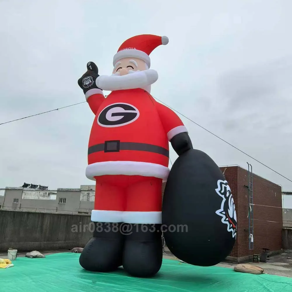 Custom Made Christmas Inflatable Santa Claus With Gift Bag Giant Display Blow Up Santa Model Outdoor Xmas Backyard Holiday Decor