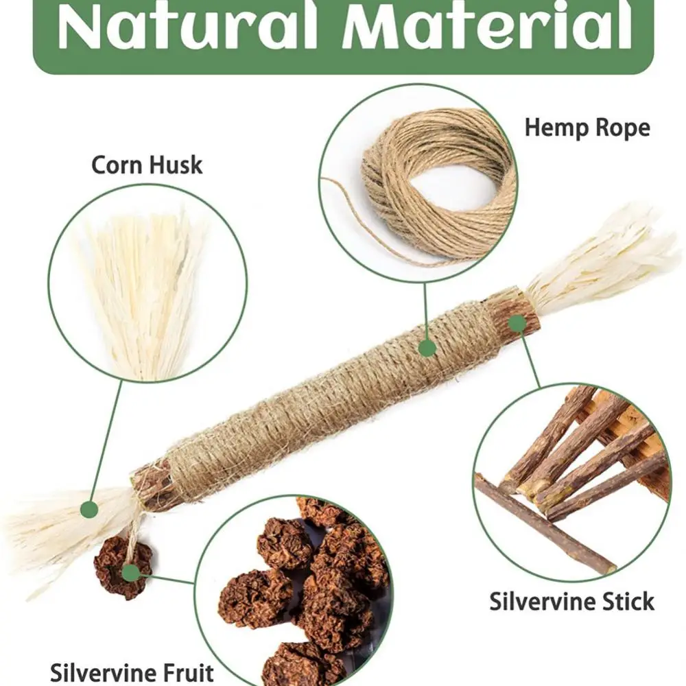 Silver Rattan Stick Lafite Grass Cat Toy Clear Bad Breath Remove Plaque Versatile Cats Chew Toys Polygonum Stick Molar Stick