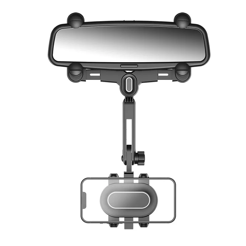 Soporte de teléfono móvil para espejo retrovisor de coche, rotación de GPS, izquierda y derecha, ajustable, telescópico, multifunción, Clip de teléfono automático