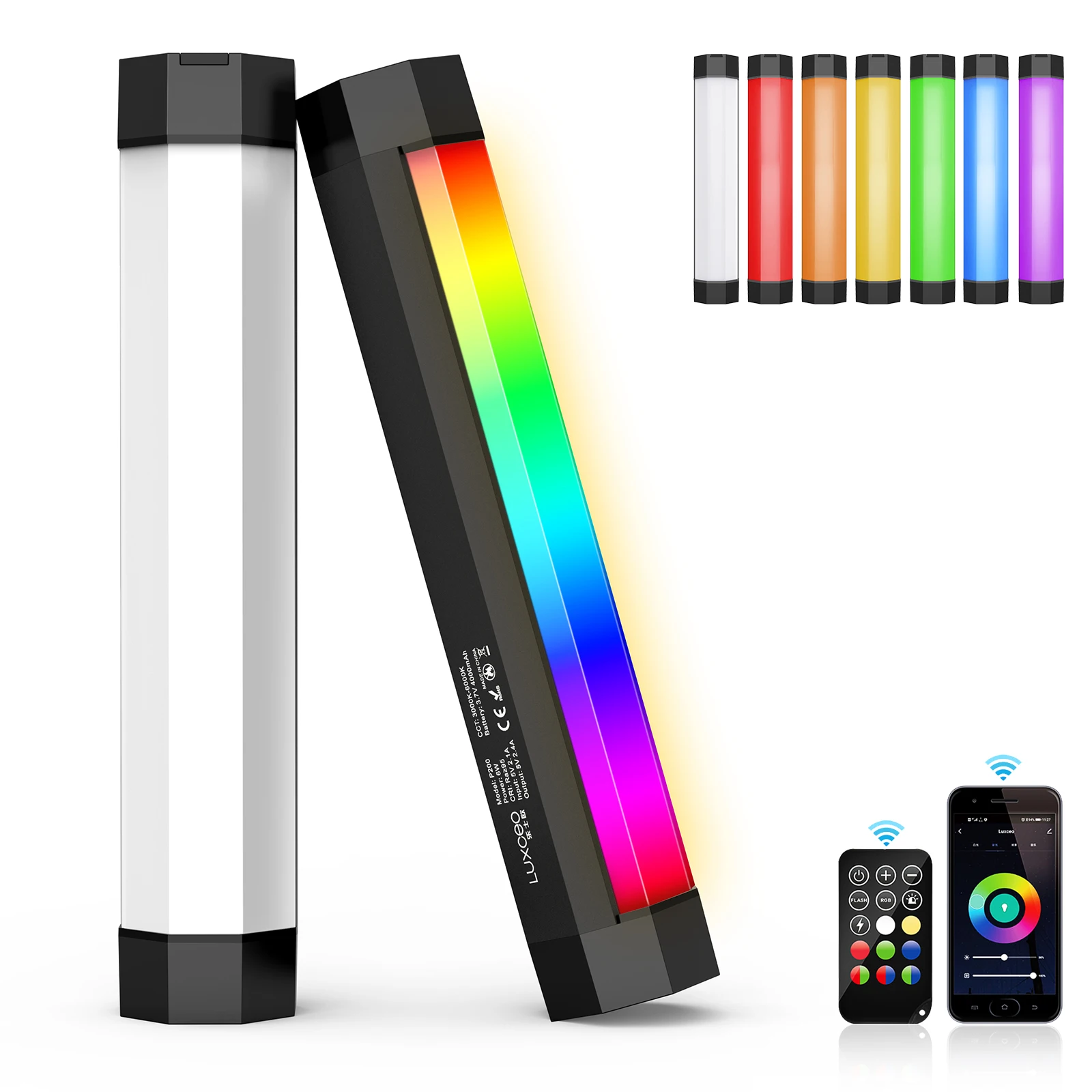 LUXCEO P200 RGB Video Light IP67 Rainproof APP Control Tube Built-in Battery&Magnet LED Photography Light Stick for Photo TikTok