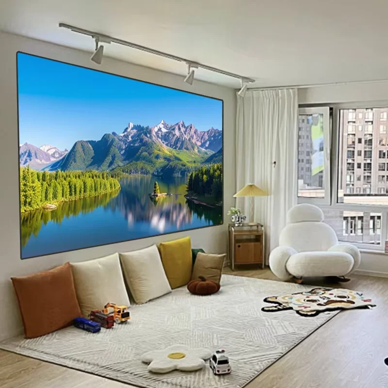 

2025 New PET Star Projection Screen ALR 72-150 Inch Anti-light Fixed Frame Screens Best for Normal Throw Projector Home Theater