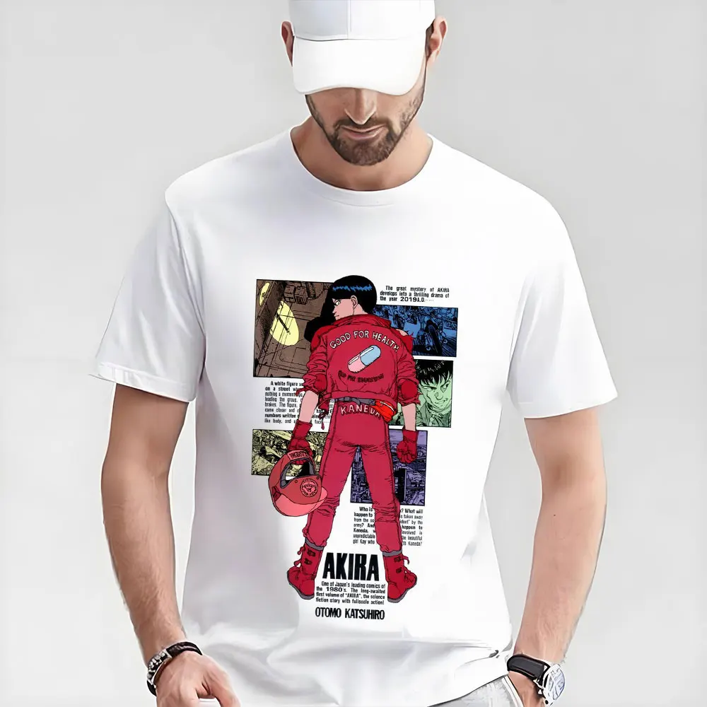 

0325 Otomo Akira Anime T Shirt Cyberpunk Manga City explosion Graphic clothes cyber mecha Neo-Tokyo Streetwear All size tops