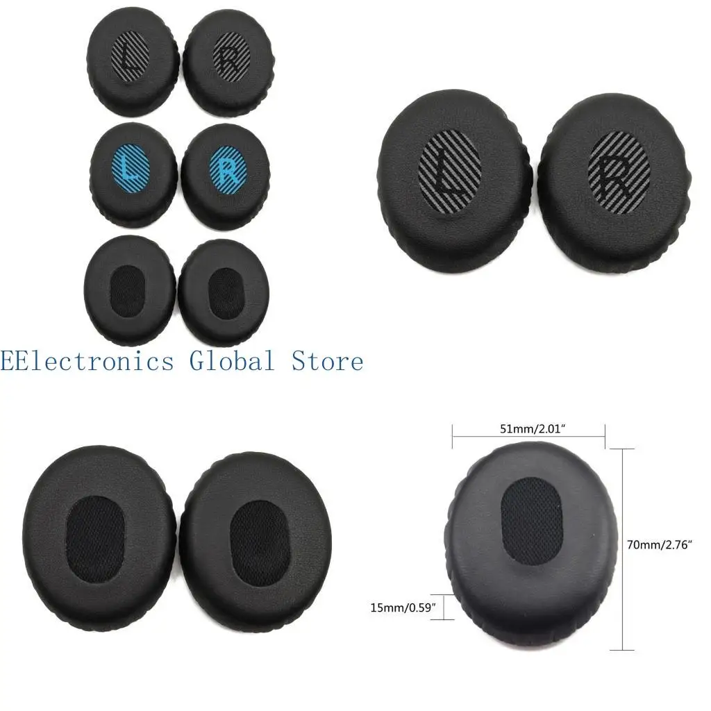 

462B Ear Pads Sponge Cushion Replacement Elastic Cushion Earmuffs for On-Ear OE, OE1, QC3 Headphone (1Pair)