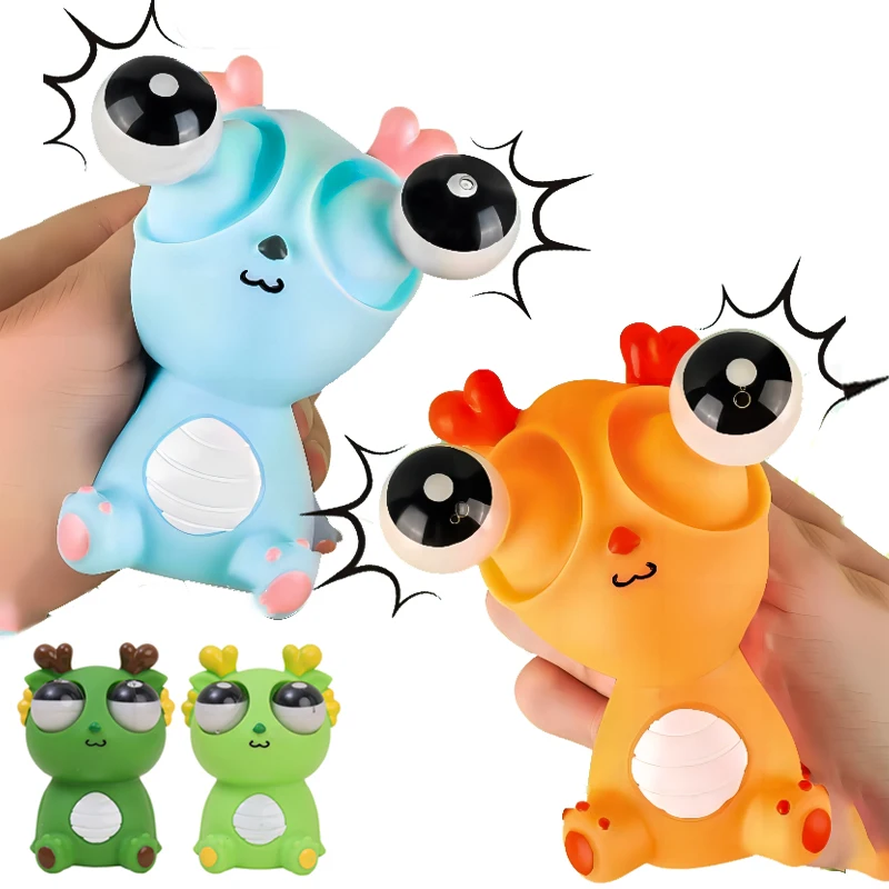 Eye-popping Dragon Decompression Toys Pinch Music Stare Little Dragon Children Vent Funny Ideas Trick Decompression Toys