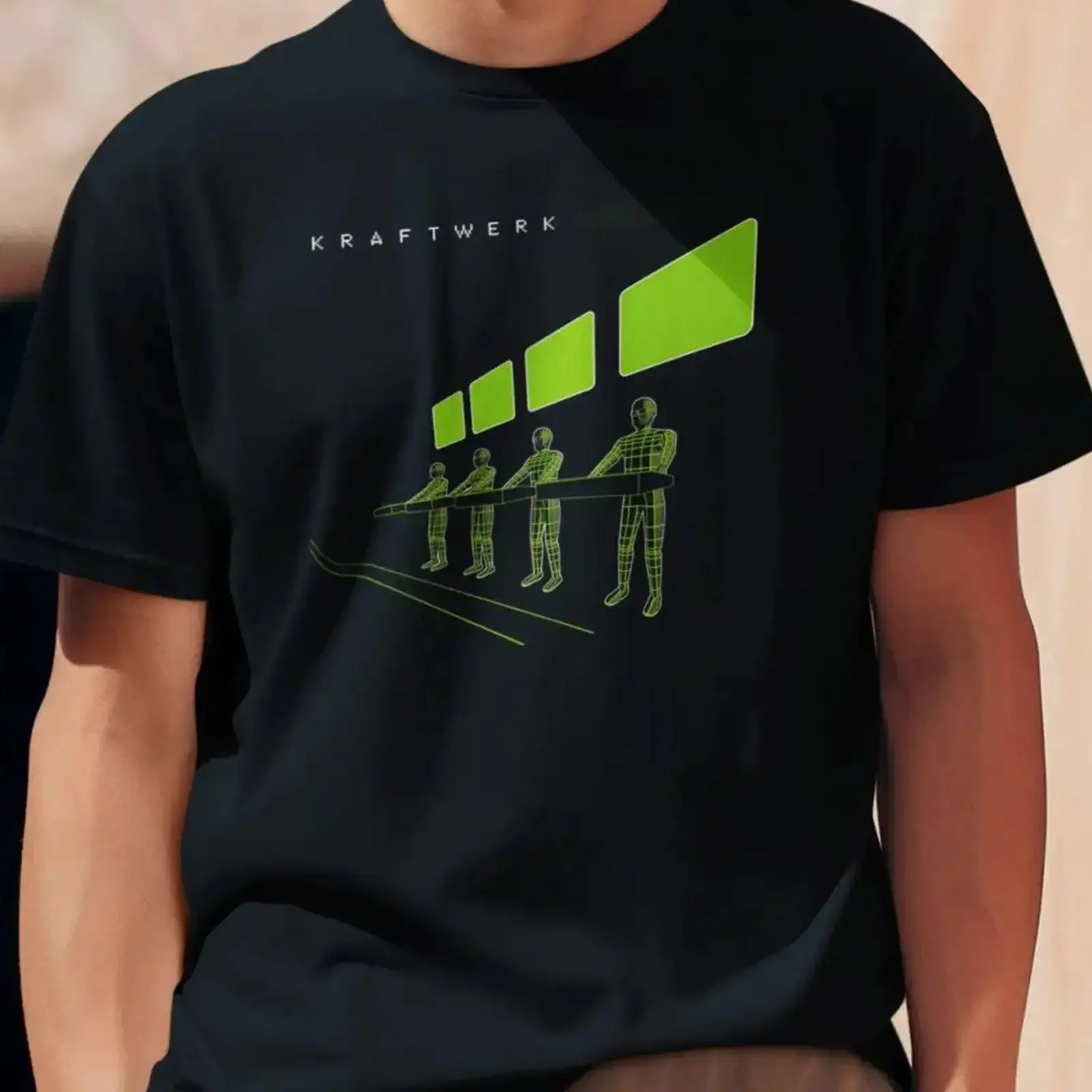 Camiseta Kraftwerk Remixes, estilo Krautrock, Electrónica, Synth Pop, Autobahn, vintage, lavada, versátil, elegante, a la moda, elástica