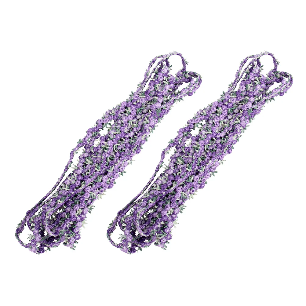 

2pcs Colorful Small Floral Lace Edging Soft Decorative Ribbon for DIY Wedding Hair Accessories Crafts Packaging