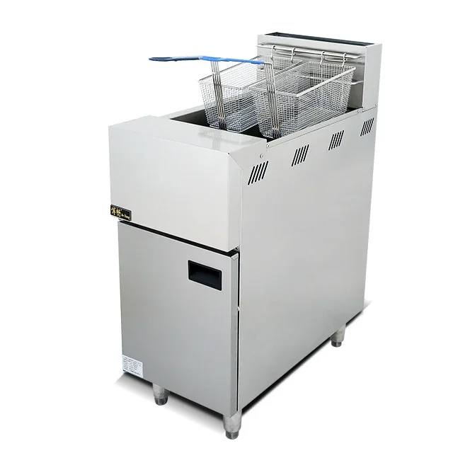 Hot Sale OEM/ODM Gas Fryer with Cabinet  32L Large Capacity Frying Chicken Machine Electric Deep Commercial Fryer