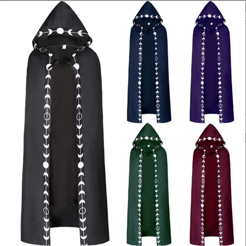 

Hooded Cloak, Medieval Renaissance Cape, 5 Colors Halloween Cosplay & Performance Costume for Movies