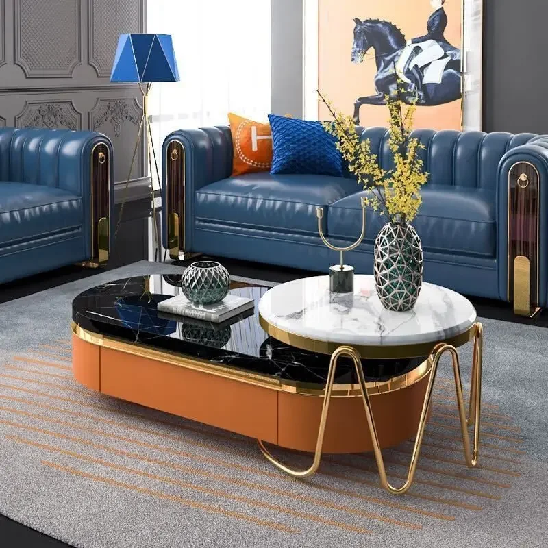 

#S Stylish Round Coffee Table with Marble Top Ideal for Modern Minimalist Living Rooms