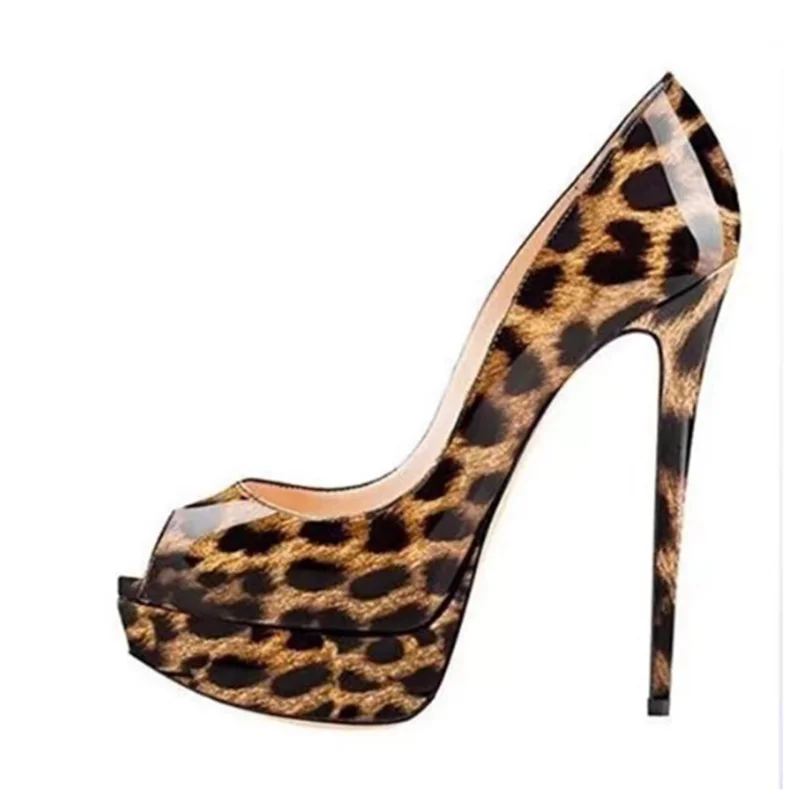 Women's Sexy Peep Toe Platform Stiletto Slip on Super High Heel Pumps Party Dress Wedding Shoes 14cm Big Size