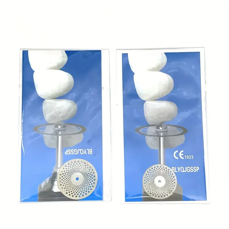 Disco de Diamante Dental de doble cara, herramienta de corte de grano, grosor, muela de diamante para laboratorio Dental, 5 piezas