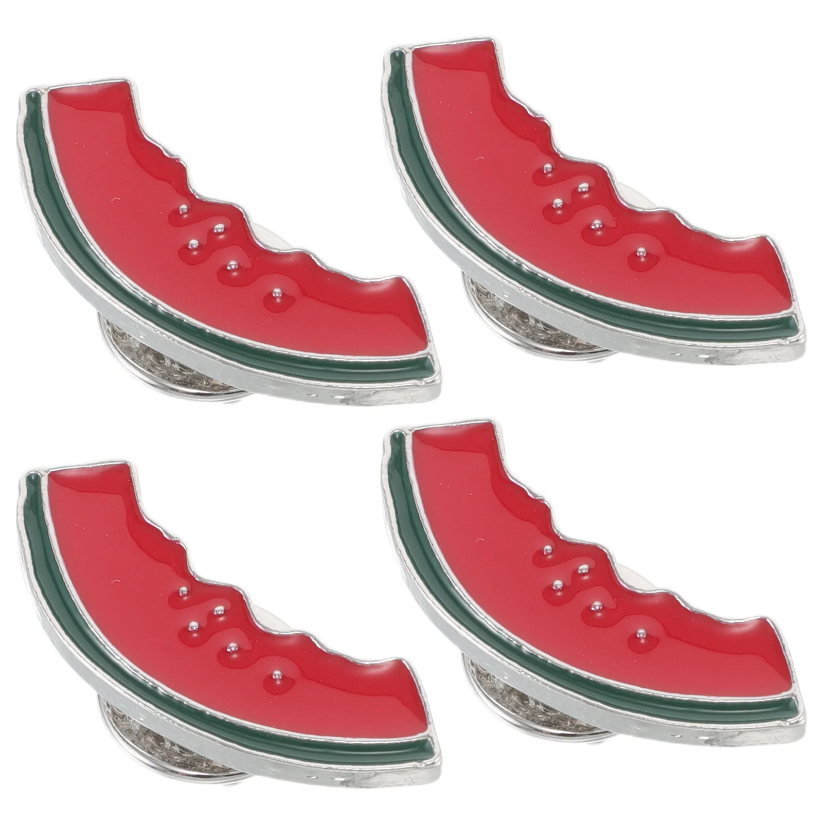 

4Pcs Watermelon Brooches Enamel Pins Zinc Alloy Fruit Badge Lapel Pin Sweaters Scarves Cardigan Summer Watermelon Pins