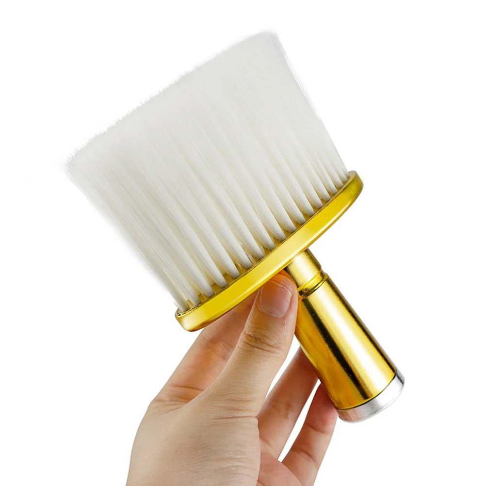 

Electroplated Barber Duster Neck Hair Brush Portable Compact Design For Salon Home Hairdressing Tool Comfortable Handle