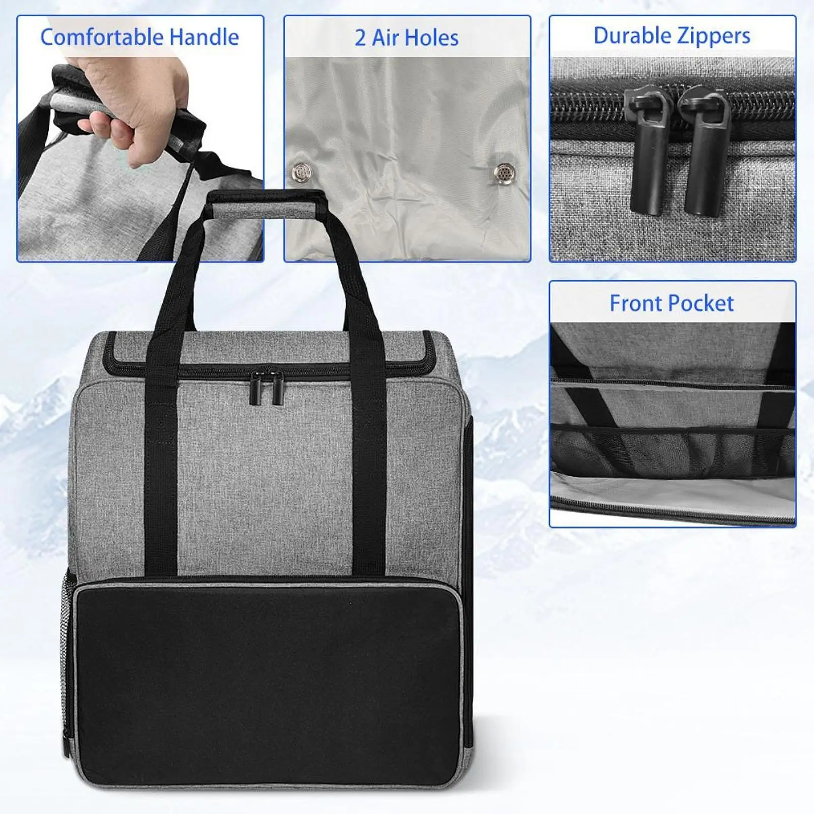Ski Boot Bag Separate Compartments Storage Bag for Gloves Ski Apparel Jacket