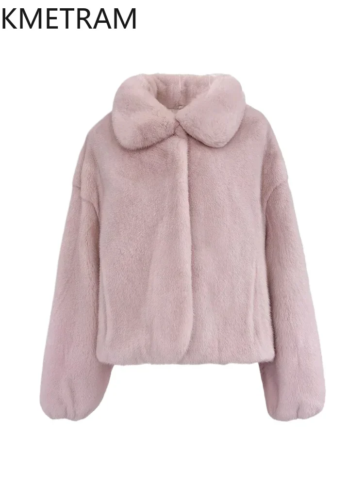 Real Denmark Mink Fur Coat Women Luxury Fashion Short Fur Jacket Winter New in Outerwears High Quality Womans Clothing 2024 шуба