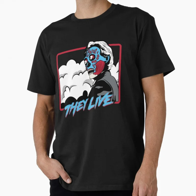 

Science Fiction Movie 80s Horror They live John Carpenter Scary halloween Gift t shirt Large size Tops Scifi Graphic clothes