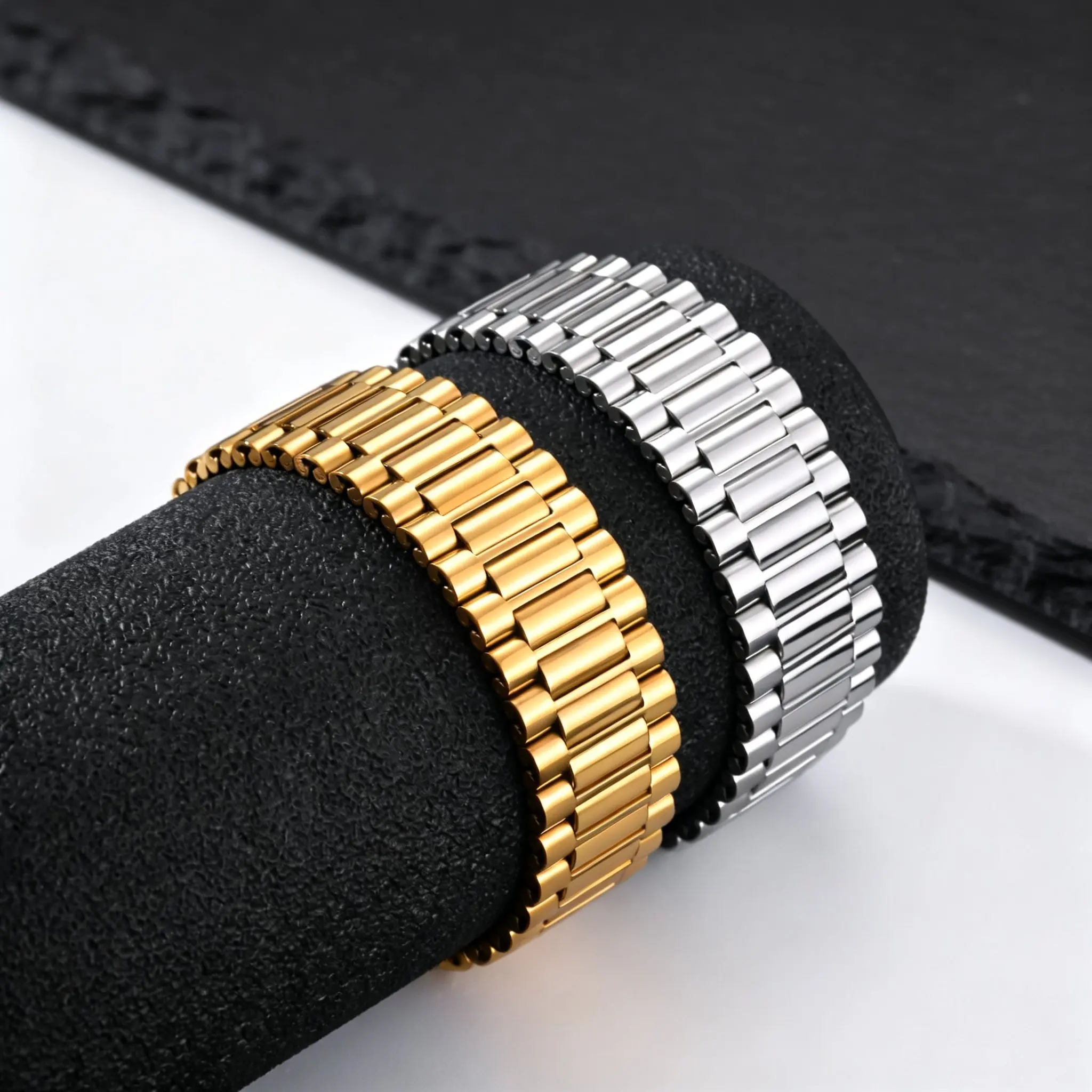 18MM Massives Herren-Kettengliederarmband, Edelstahl-Uhrenarmband, Geburtstagsgeschenk-Schmuck – Detail 2