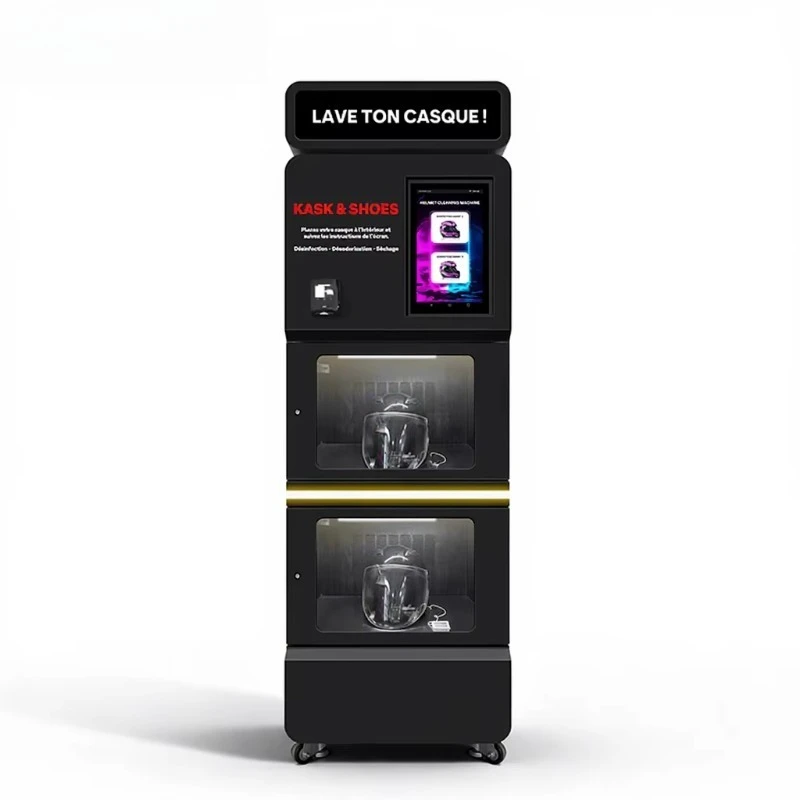 Custom Helmet Cleaning Vending Machine with Token System Touch Screen Metal Body Credit Card & QR Code Payment Options