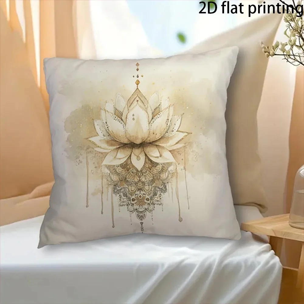 Peach Skin Pillowcase 2D Flat Printed Tropical Monstera Leaf Moth Flower Cushion Cover Living Room Home Decor Decorative Case