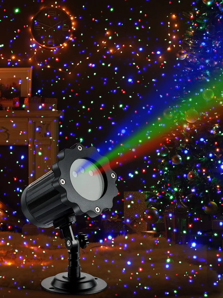 Projektor laserowy świąteczny na zewnątrz, ruchomy projektor RGB, 3 kolory, efekt świetlny motylków, dekoracja świąteczna — 2