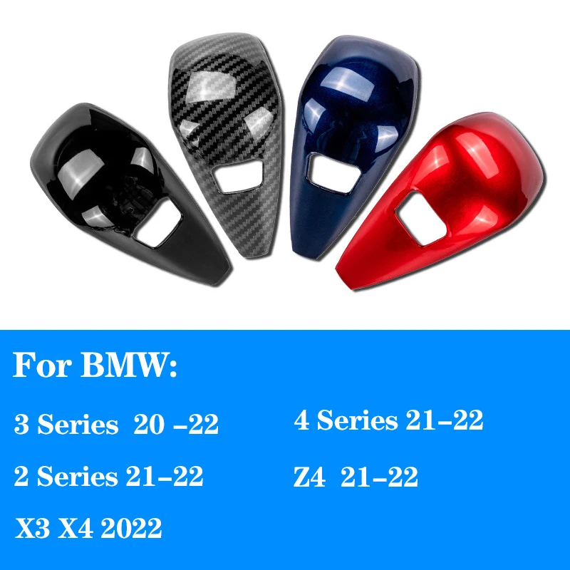 Carbon Fiber Car Gear Shift Knob ABS Trim Handle Cover For  BMW 2 3 4 Series G20 G21 X3 G01 X4 G02 G29 G22 G26 F40 F44 G42 20-22