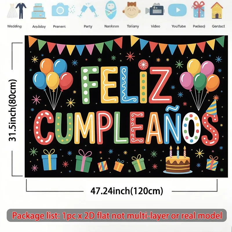 Feliz Cumpleaños Spanisches Geburtstagsparty-Thema Baby-Shower Erwachsenen-Hintergrundbanner Rosa Gold Ballondekorationen Fotografie-Requisite – Detail 4