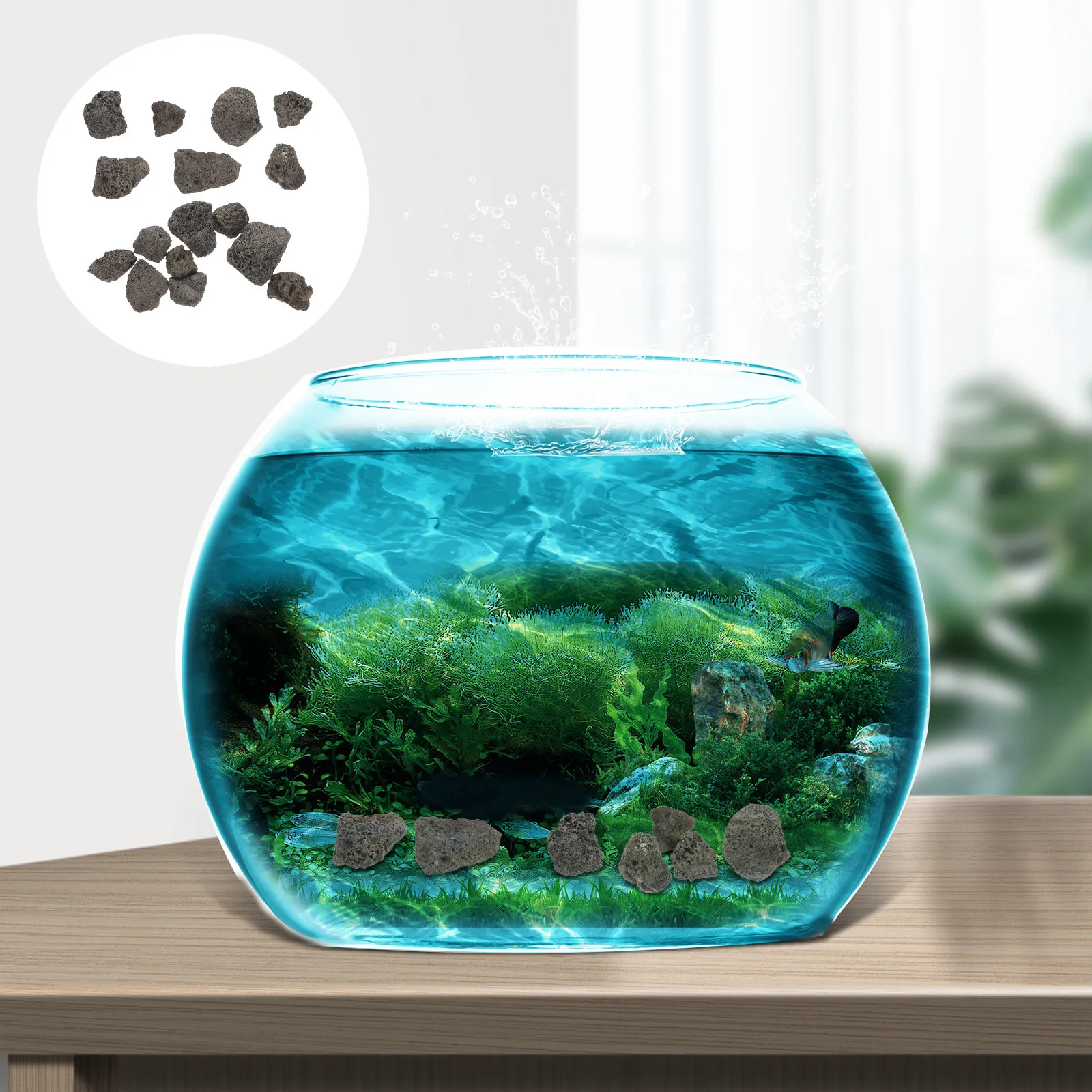 1 Bag Natural Volcanic Stone Aquarium Decoration Fish Tank Landscaping Rock for Home Decor Floral Arrangement Planter Craft Gift