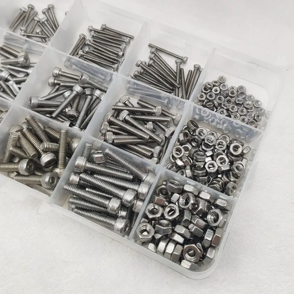Stainless Steel Socket Head Cap Screws Nuts Kit M2 M3 Metric Hardware Fasteners For Model Making And Construction