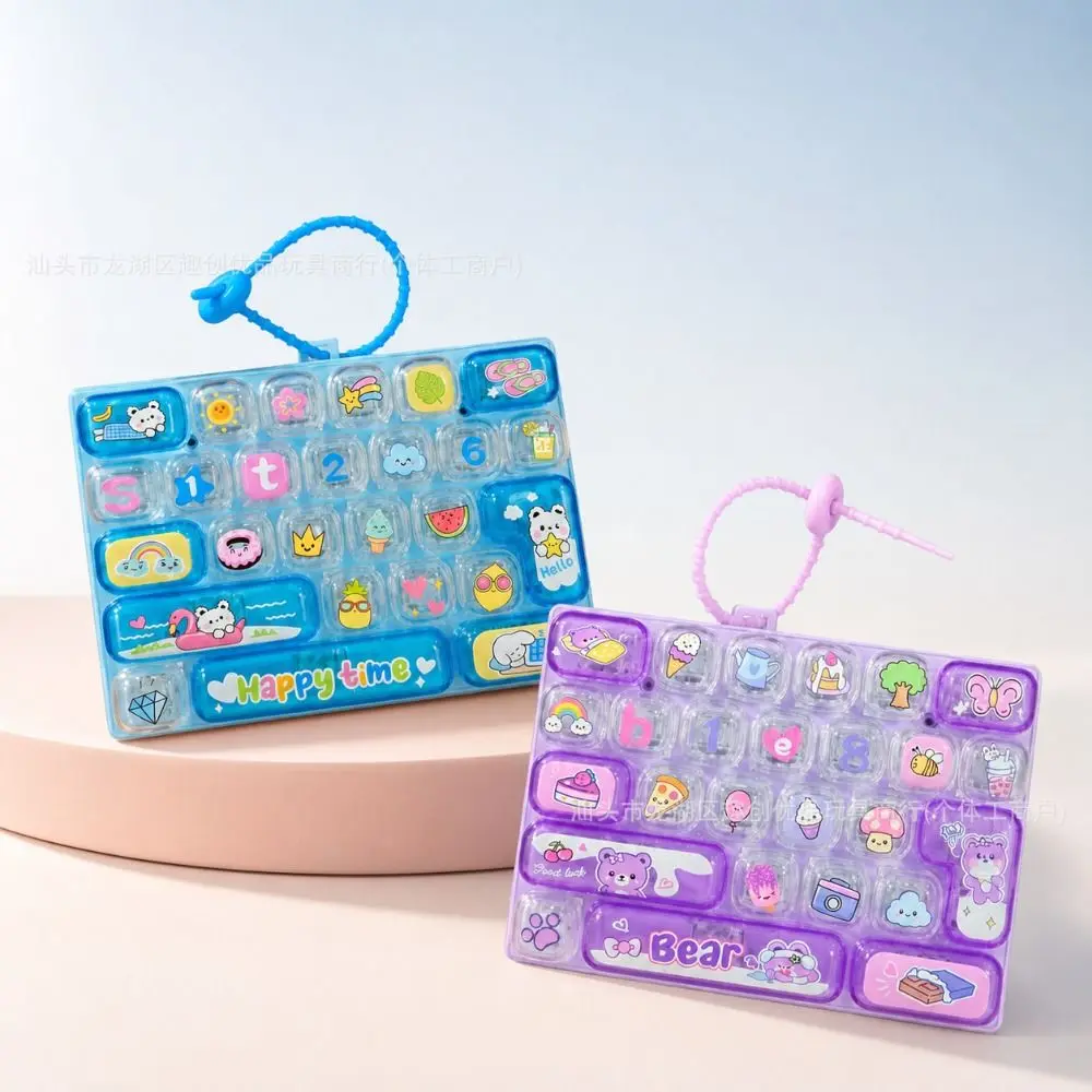 26-Key Decompression Button Transparent Dual-Tone Cute Design Mini Keyboard Pendant Simulation Keyboard Keyboard Keychain