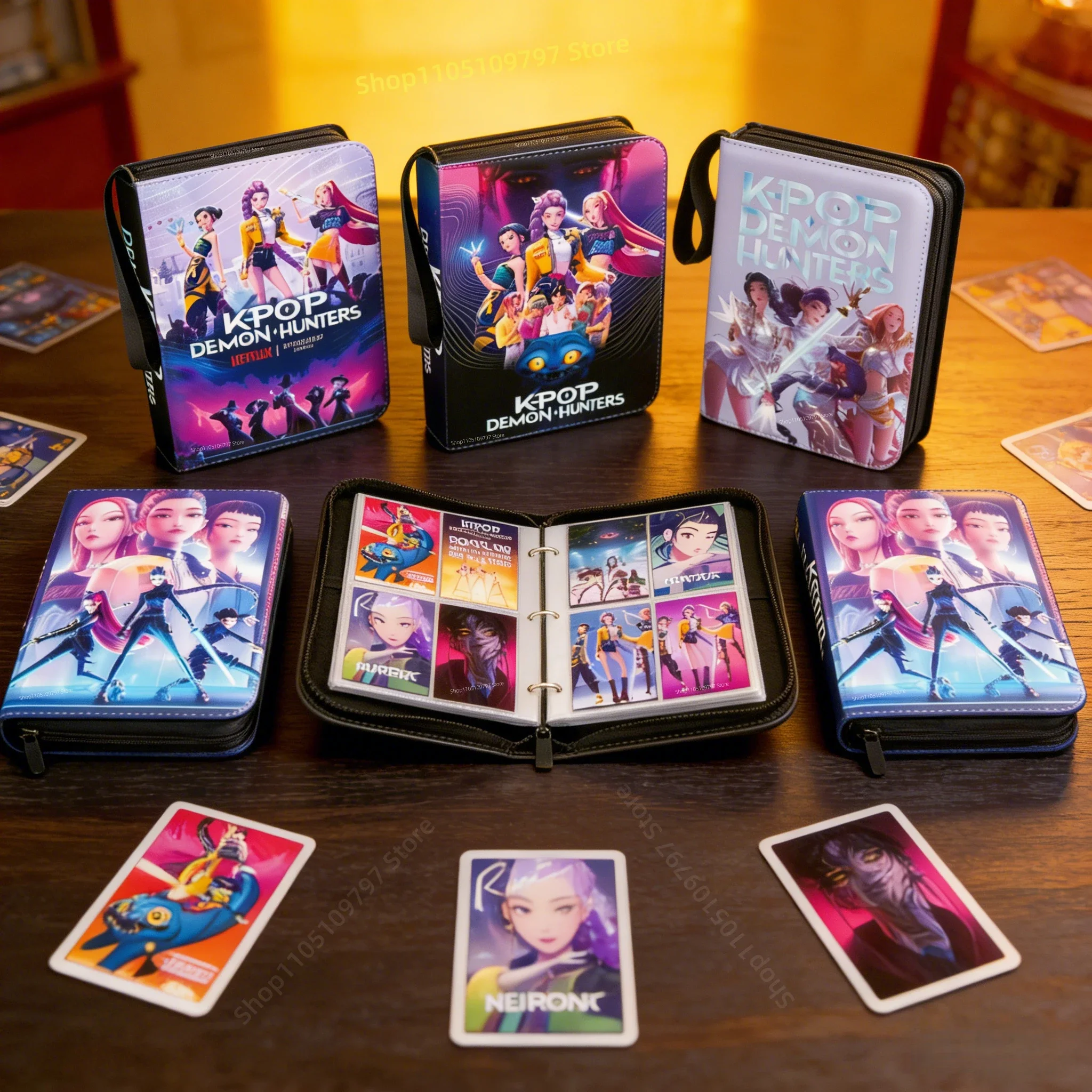 

400Slots Cartoon Kpop Demon Hunters Card Binder PU Leather Trading Card Holder Zipper Carrying Case For Fans Collectibles Gift