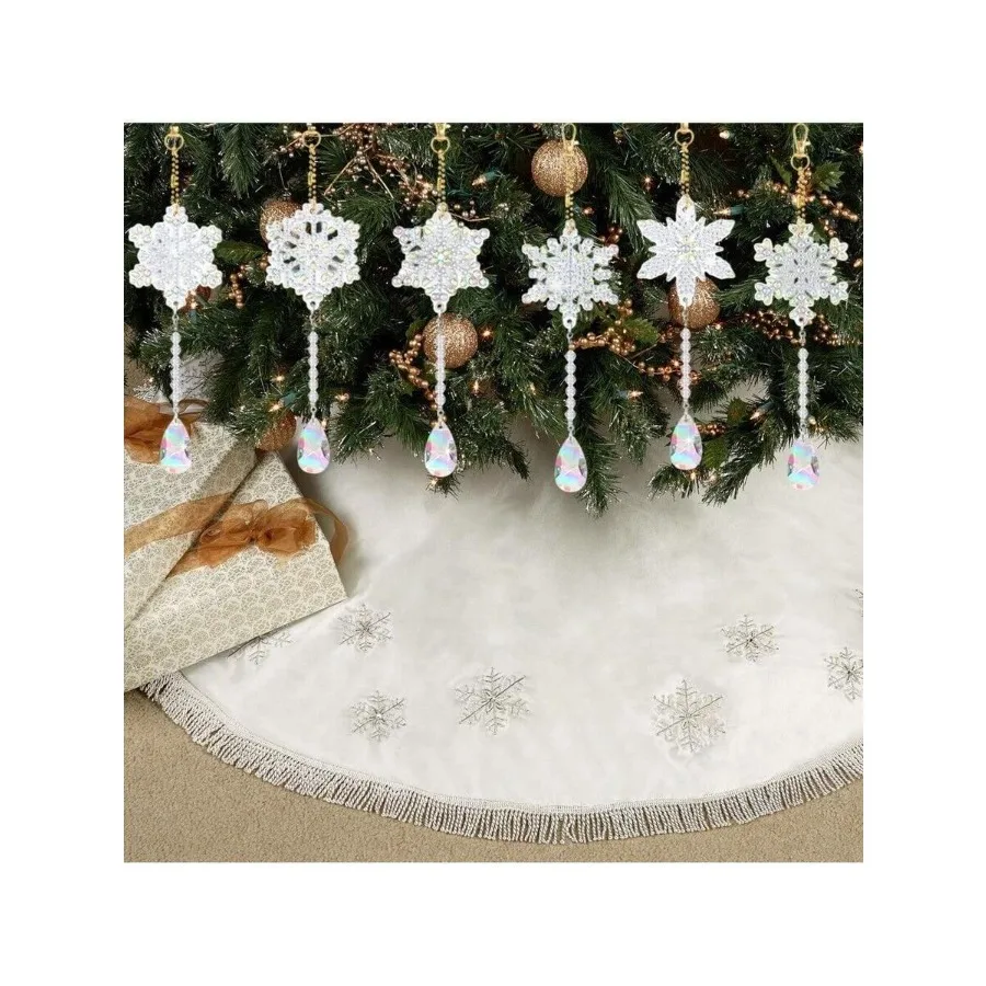 

Новогодние алмазные украшения 5D: наборы для создания подвесок, брелоков, зимних снежинок, солнечных ловушек и колокольчиков для праздников