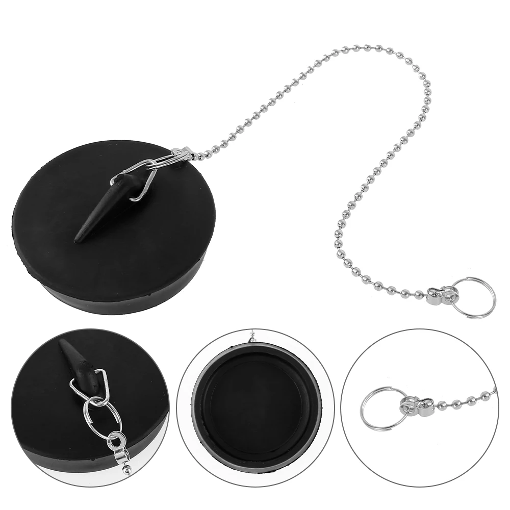 2/4/8 قطعة بالوعة التوصيل العالمي سدّادة الصرف مع سلسلة مستديرة مطرز المطاط حمام حوض قابس التصريف لملحقات المطبخ الحمام صالح #4