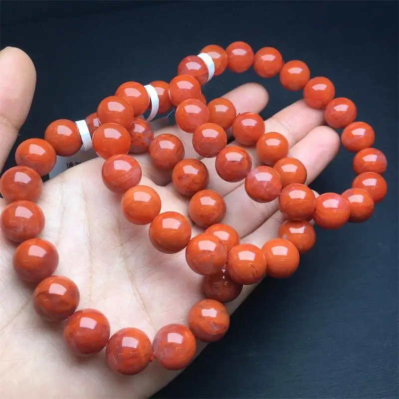 10MM Natural Nanhong AgateBracelet Charms Handmade Fortune Energy Mineral Woman Amulet Jewelry Gift 1PCS