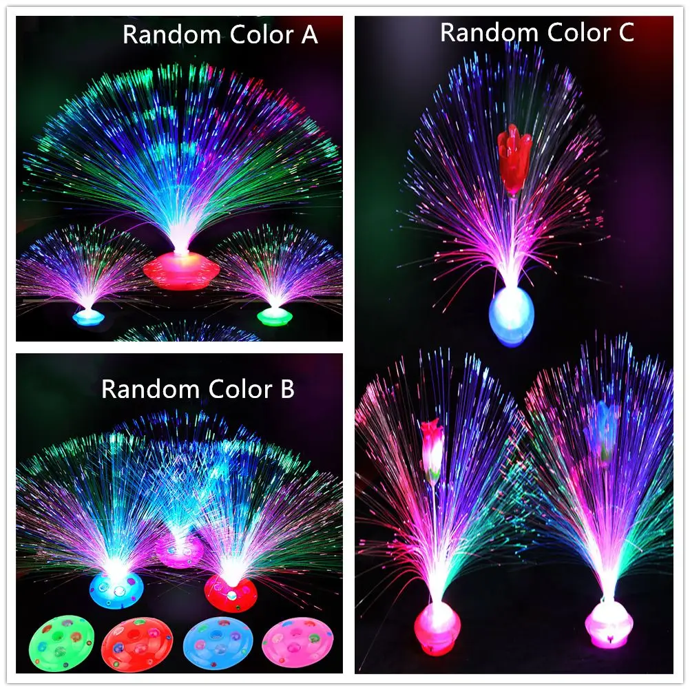Flashing Holiday Nighting Lighting Lamps Christmas Decoration LED Fiber Optic Light Night Lamp Multicolor