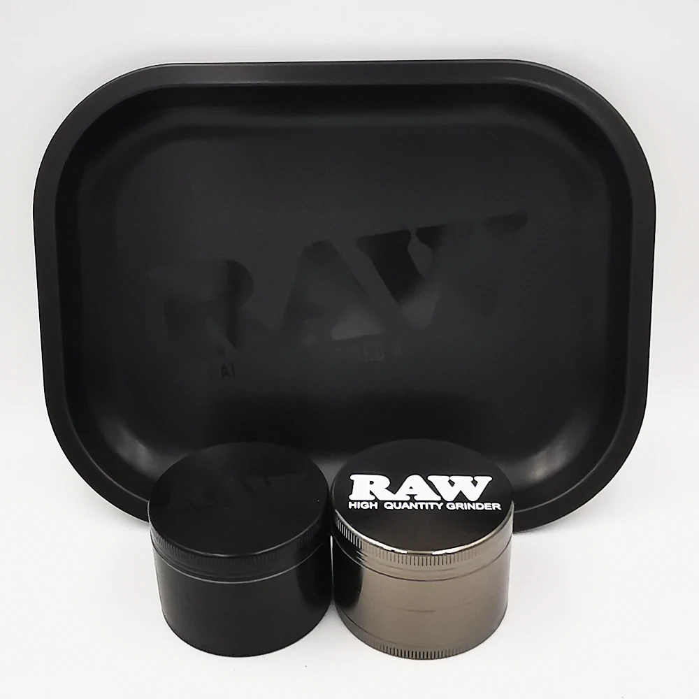 صفيح معدني صينية لف 180X140mm ومطحنة أعشاب معدنية 50 مللي متر مجموعة ملحقات أنابيب الدخان الأسود #1