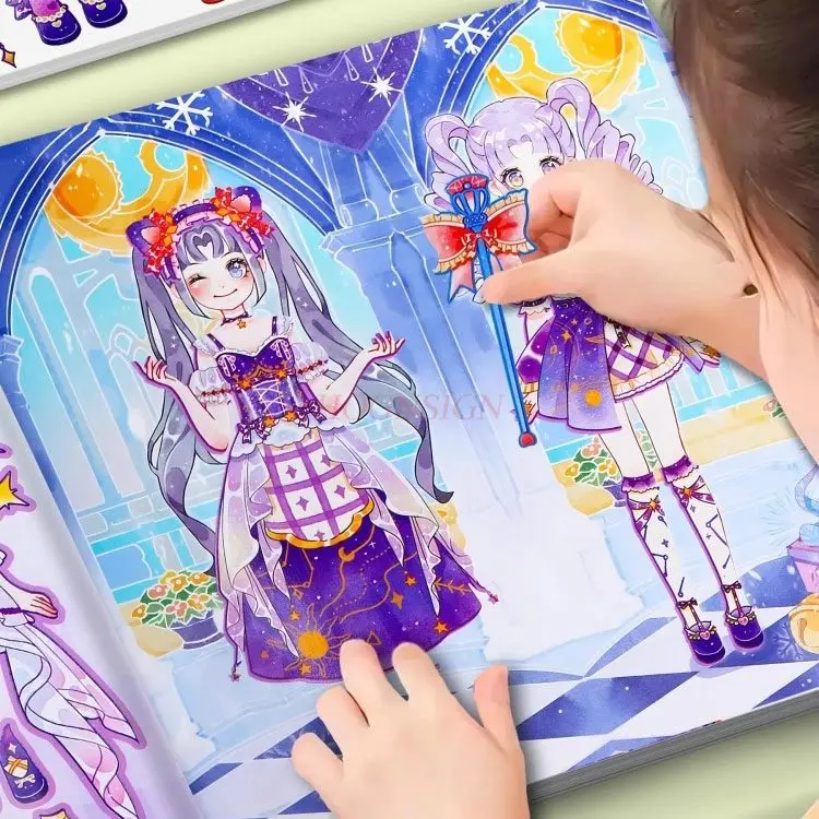 

1 книга, книга с наклейками для девочек, детская игрушка для девочек, книга с наклейками ручной работы, книга с наклейками принцессы, книга с наклейками для детей 3-6 лет