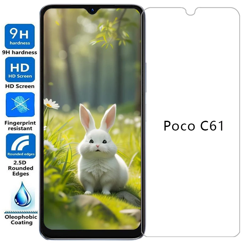 واقي شاشة لهاتف شاومي بوكو c61 زجاج مقسى واقي على pococ61 c 61 61c فيلم هاتف جلاس 9h xiomi xaomi xiami poc pco