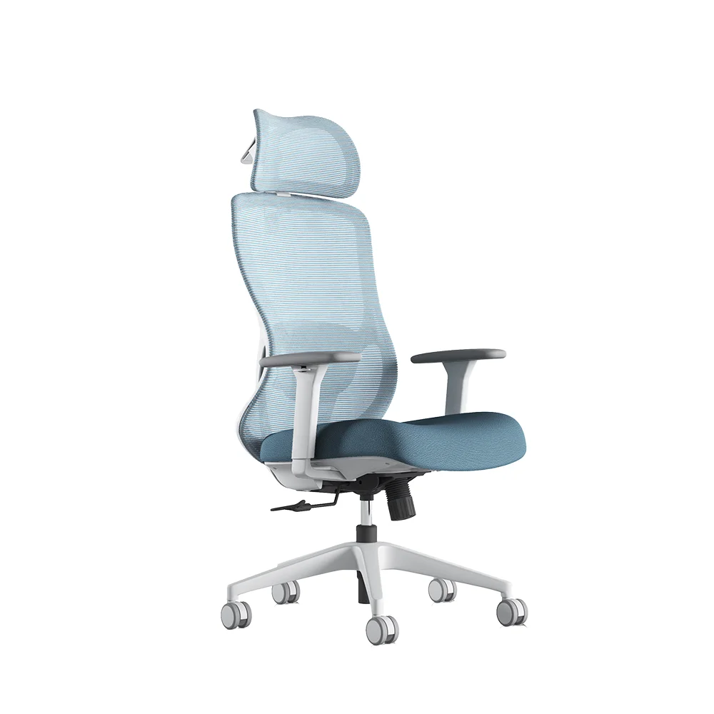

Ergonomic Office Chair Adjustable Headrest Lumbar Support Mesh Back Swivel Seat
