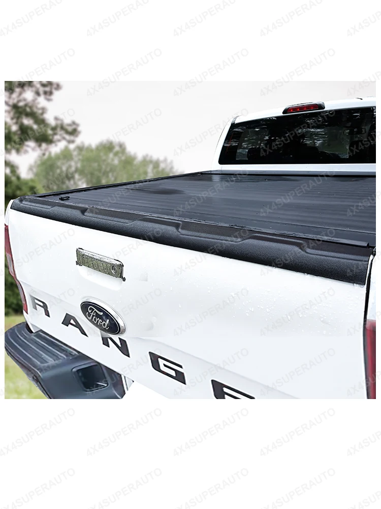 Osłona tylnego prowadnicy do Ford Ranger 2012-2022 WILDTRAK XLT XL XLS T6 T7 T8, teksturzowana osłona klapy bagażnika, akcesoria ochronne z tworzywa ABS. — 2