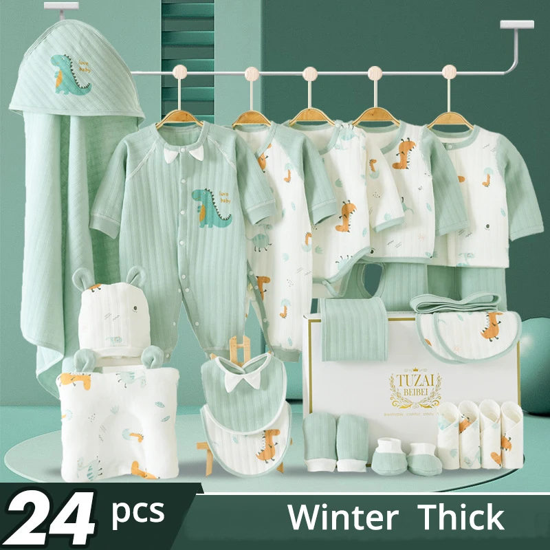 22/24Pcs/set Winter Autumn Baby Newborn Cotton Clothing Sets Girl Bodysuits Blankets Boy Suits Newborn Clothes Baby Shower Gift