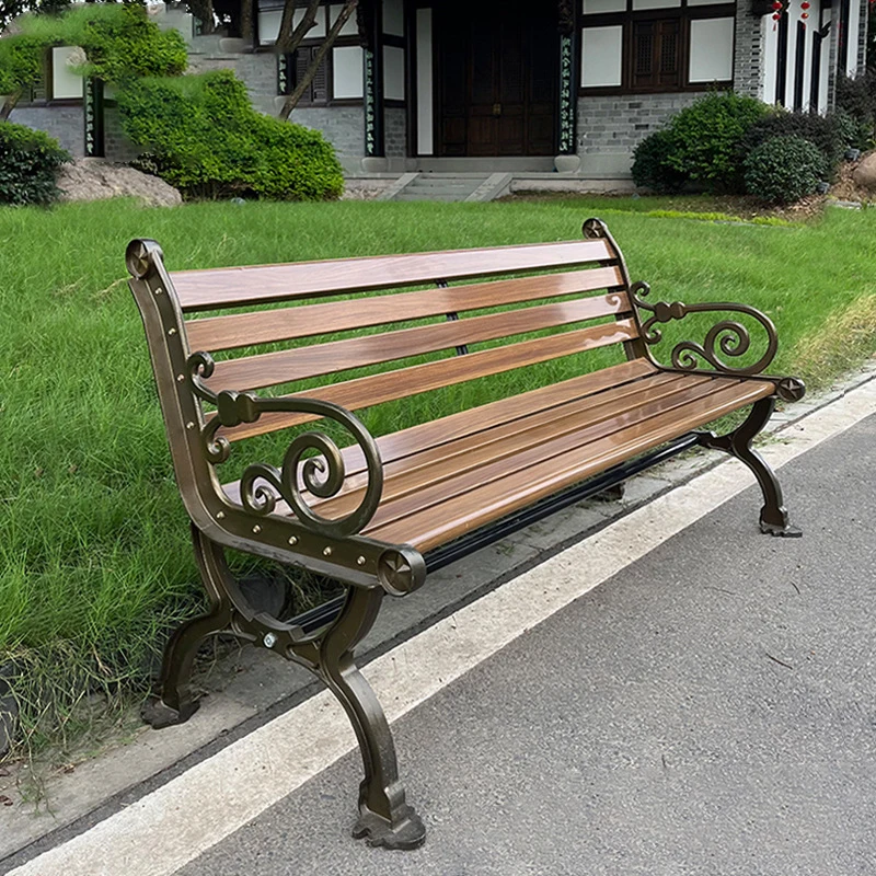 Kirsite Inspired Modern Outdoor Patio Bench with Aluminum Frame Legs Durable Water Resistant for School Gardens Parks Entry Use