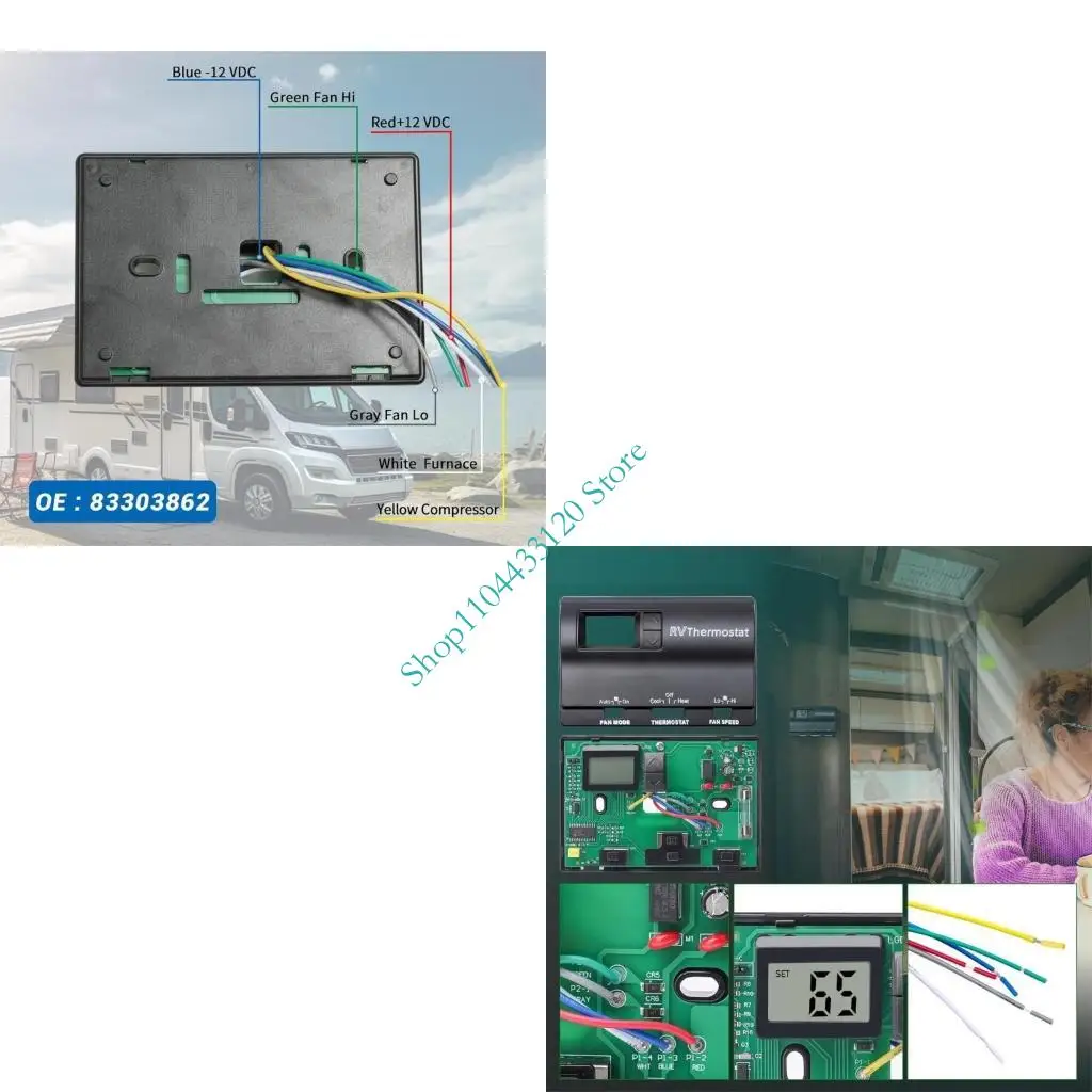 

0xxd 83303362 Цифровой термостат, термостат тепла/прохладной стенки T-Stat для MACH 8330-336 337 338 339 368 386 Кондиционер