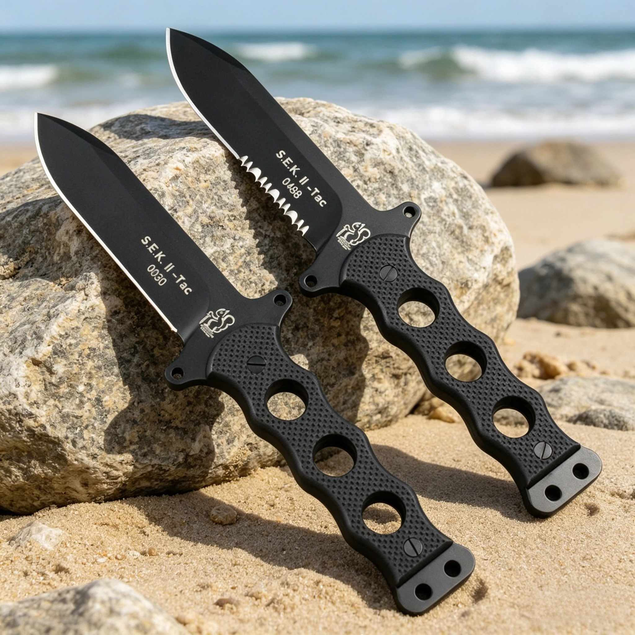 Eickhorn Solingen S.E.K. Cuchillo de Hoja Fija para Exteriores II, Acero DC53, Empuñadura Texturizada, Herramienta EDC Confiable para Campismo y Actividades al Aire Libre
