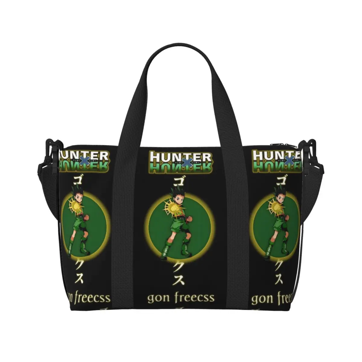 

Пляжная сумка-тоут Custom H-Hunters X для женщин, очень большая, для спортзала, в стиле японской манги и аниме, для путешествий и шопинга