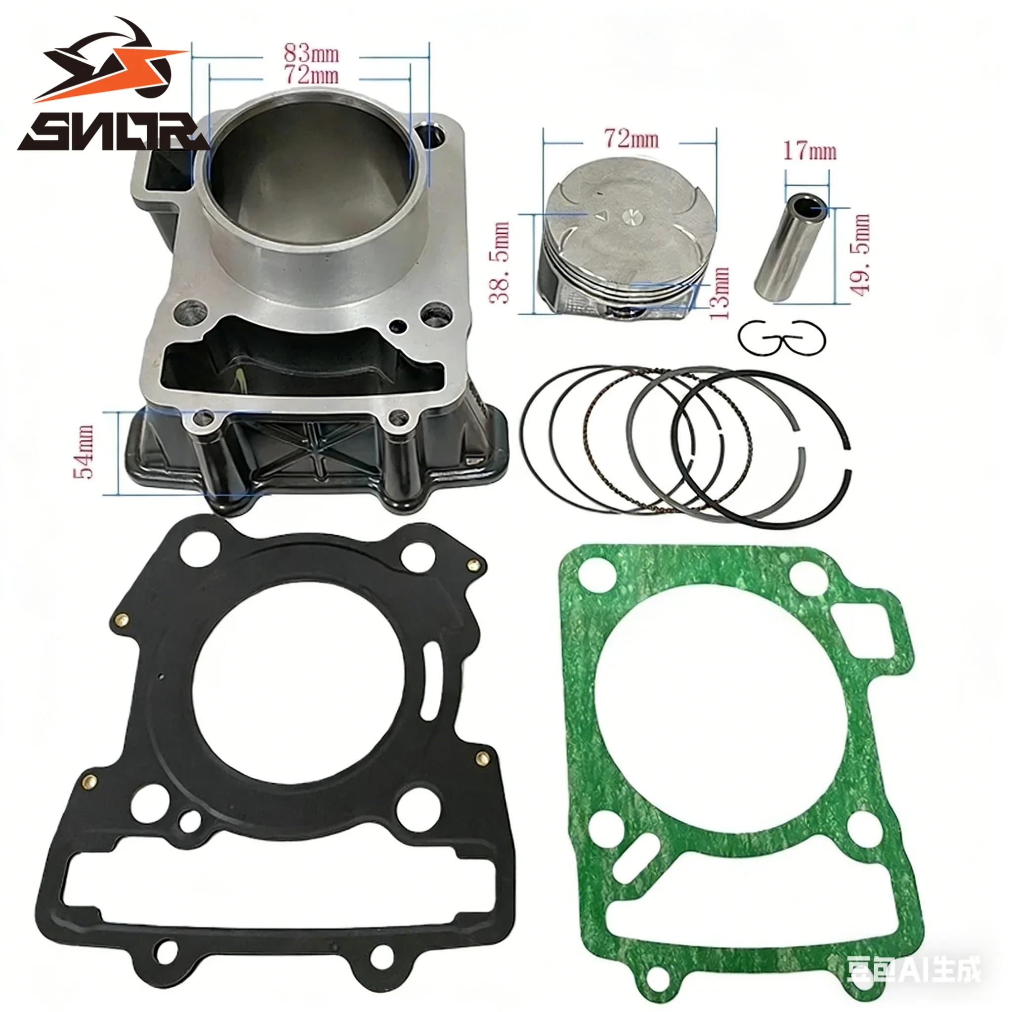Motorcycle 72mm Bore Cylinder Block Piston Kit Motor For Duke 200 RC200 BS3 BS4 BS6 36JU0007 Engine Parts Motoblock Accessories
