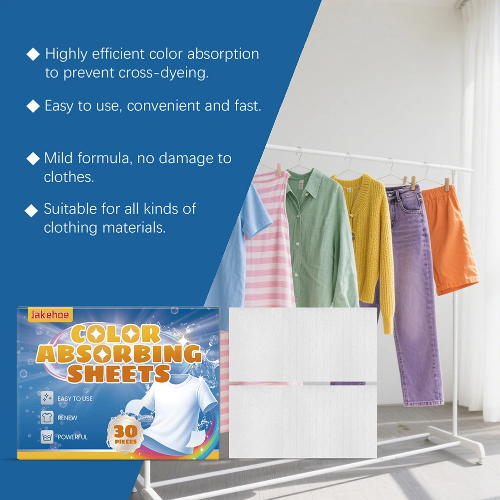 Color Absorbing Laundry Sheets Allow Mixed-Washes Prevent Color Runs For Effortless Laundry Day