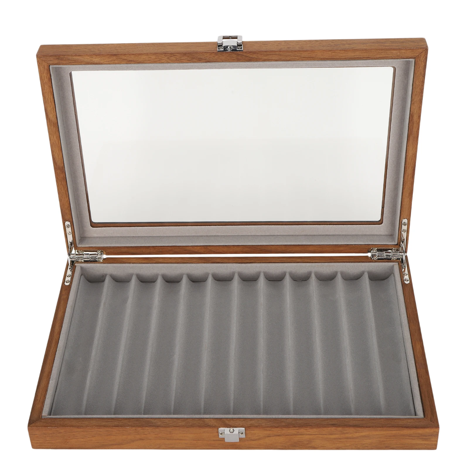 Pen Organizer Wooden Pen Display Box Wooden Fountain Pen Display Case Organizer Walnut Wood Storage Gift Box for 12 Pens Display